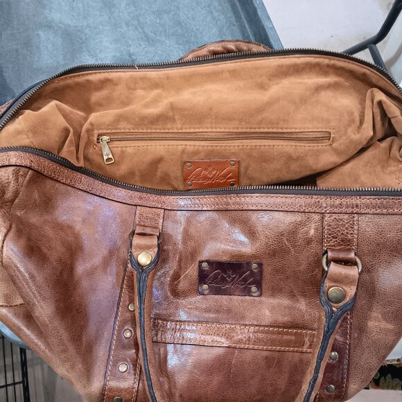Patricia Nash Satchel Color Riot Rust Leather Bag 20" Wide and 10" Tall - Picture 1 of 9
